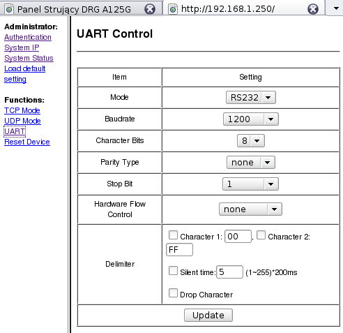 konfiguracja UART